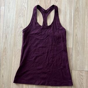 Burgundy lululemon cool racer back tank top